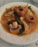 Caldo de bolitas de masa picositas