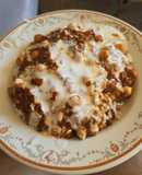 Beef and chickpea rogan josh with rice and yoghurt