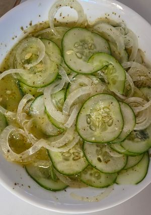 A picture of Marinated Cucumbers.