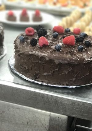 A picture of Devil food five spice chocolate cake.