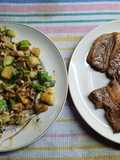 Zucchini revuelto con huevo a la chapa