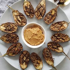 A picture of Mini eggplants/aubergines.