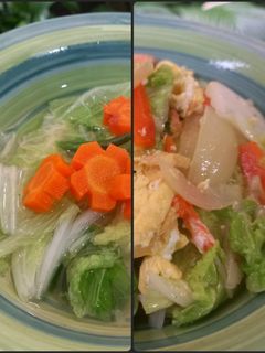 Foto resep Dua Menu Sawi Wortel (versi kuah dan tumis)