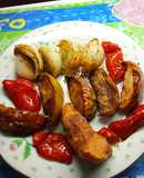 Manzanas, cebollas y morrón al orégano 🍏🍎🧅🌶️🍏🍎🧅🌶️