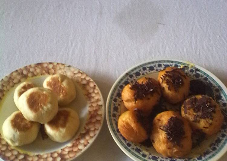 Donat dan pia (coklat wijen) simple bahannya empuk kuenya