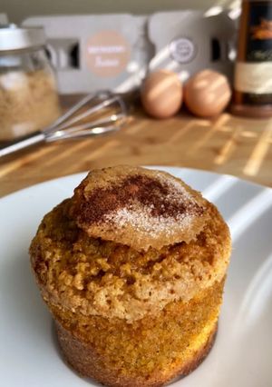 A picture of Pumpkin, Oat & Cinnamon Muffins!.