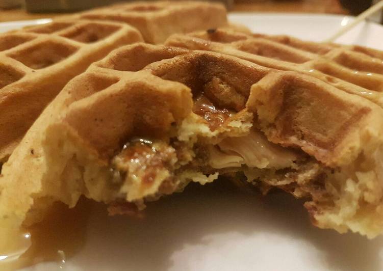 Simple Way to Prepare Homemade Chicken and Waffles on a Stick