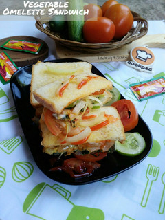Foto resep Vegetable Omelette Sandwich