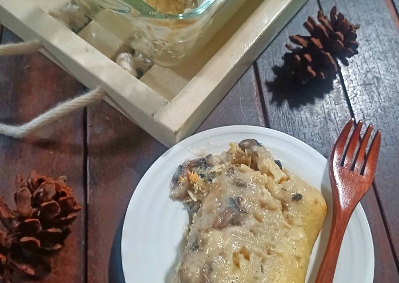 Scothel Pasta with Bachamel mushroom Sauce