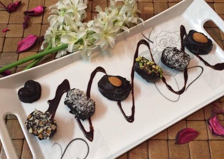 Simple Way to Make Chocolate Stuffed Assorted Dates in 13 Minutes for Mom