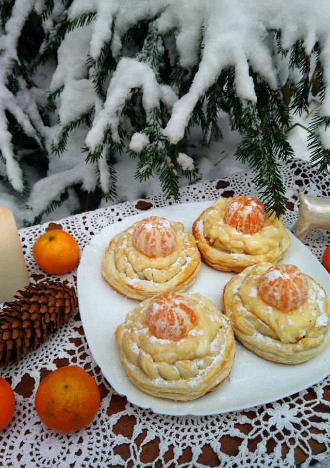 Воловани з мандаринами і сирним кремом