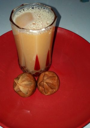 A picture of African star friut juice (agbalumo).
