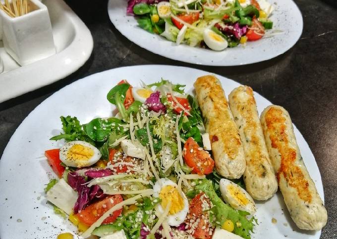 Куриные пп-сосиски с сыром, зеленью и чесноком🧄