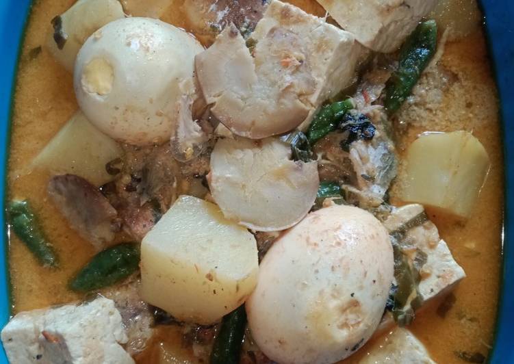 Resep Gulai Campur Asam Pedas (Telur, Tahu, Ikan, Kentang, Jengkol), Sempurna
