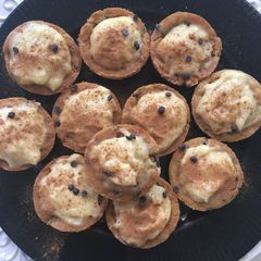 A picture of Mini chocolate chip milk tarts.