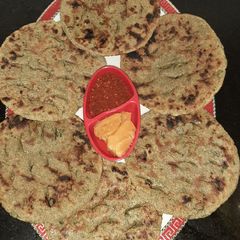 A picture of Bajri,Methi Lahsuni Rotla.