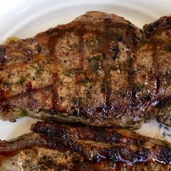 A picture of Grilled Skirt Steak with Basil, Garlic and Herbs marinade.