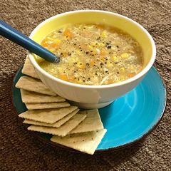 A picture of Chicken-corn soup.
