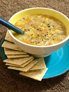 A picture of Chicken-corn soup.