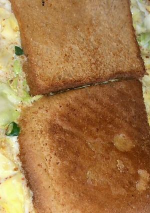 A picture of Egg bhurji with bread.