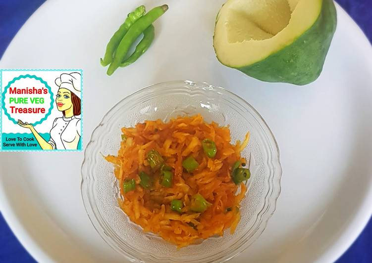 Easiest Way to Make Perfect Spicy Raw Papaya Sambharo
