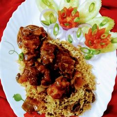 A picture of Sweet and shower chilli chicken.