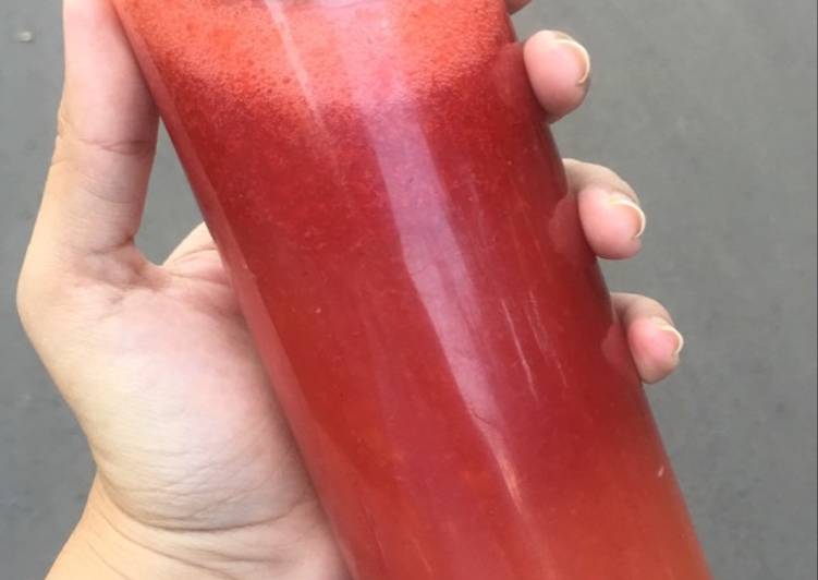 Strawberry with orange juice