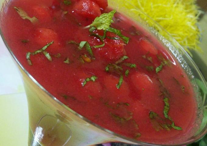 Step-by-Step Guide to Prepare Homemade Watermelon gazpacho soup
