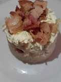 Timbal de cayeye con queso y tocino