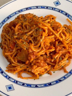 Una foto de Spaghetti a la bolocheese
