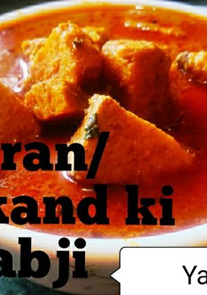 A picture of Suran jimikand Yam Curry.