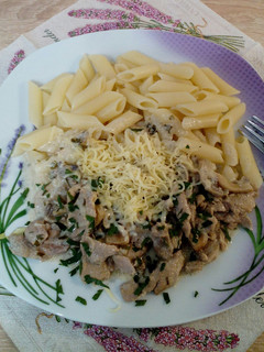 Gombás tejszínes szűzpecsenye recept fotója