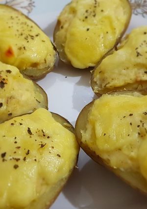 Foto resep Kentang panggang ayam mozarella