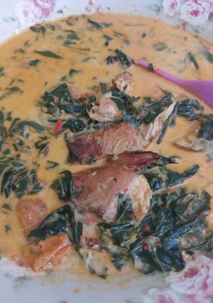 Foto resep 778.Mangut Ikan Asap Daun Singkong