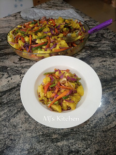 A picture of Creamy blaukraut baked sweet potatoes.