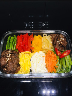 醬燒牛肉九宮格便當 的食譜成品照片