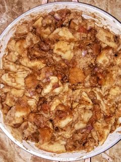 صورة لوصفة فته الفول المصري🇪🇬 بالعيش السوداني 🇸🇩 ❤️🥘