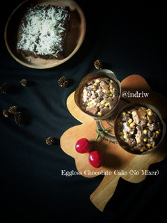 Foto resep Eggless Chocolate Cake (No Mixer)