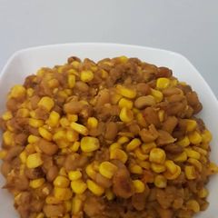 A picture of Adalu beans and corn.
