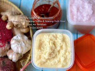 Food Prep: Bawang/Halia & Bawang Putih Kisar Guna Air Beralkali pH 9.5