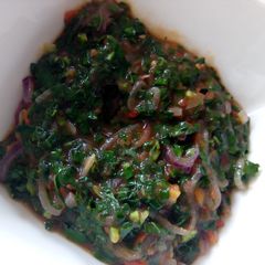 A picture of Wet fry sukuma wiki.