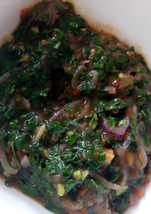 A picture of Wet fry sukuma wiki.
