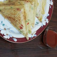 A picture of Chicken vegetable triangle.