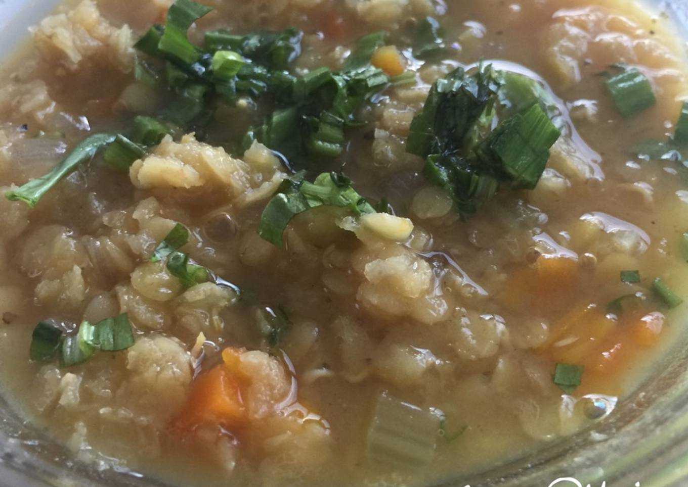Sopa de lentejas germinadas