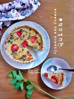 Foto resep Spinach and Cheese Quiche (Quiche Lorraine), Pie Gurih