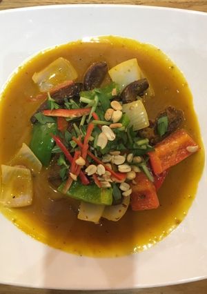 Hình của món Chân nấm xào lăn (chay).