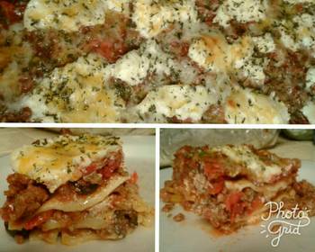 Latest Recipe Four cheese  meat lasagna Delicious Nutritious