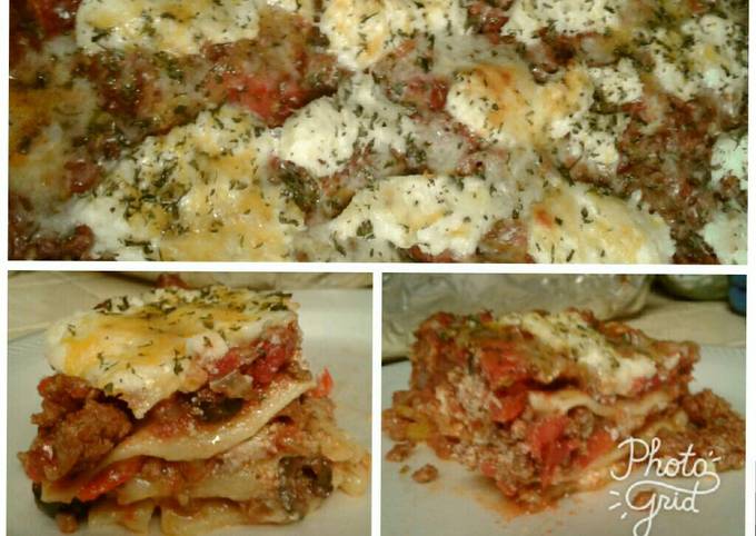 Four cheese & meat lasagna