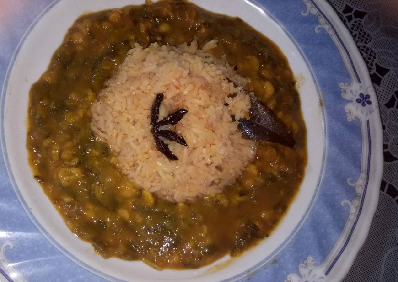 Sindhi Saibhaji and bhugal chawal