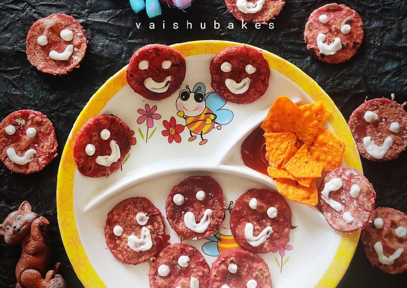 Cheesy Beetroot Smilies